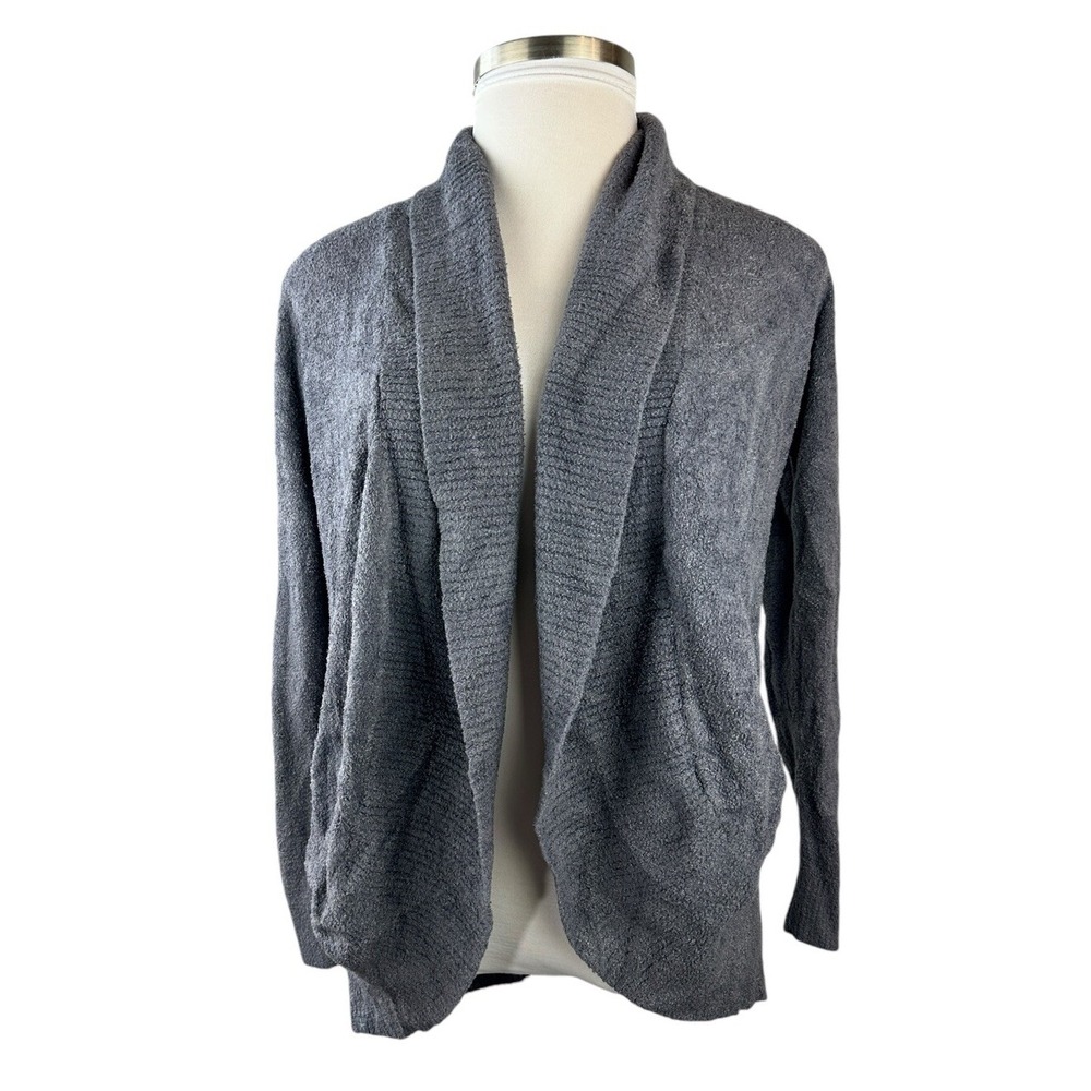 Barefoot Dreams CozyChic Lite Circle Cardigan Blue Open Front Womens M Style 452 - Picture 2 of 8